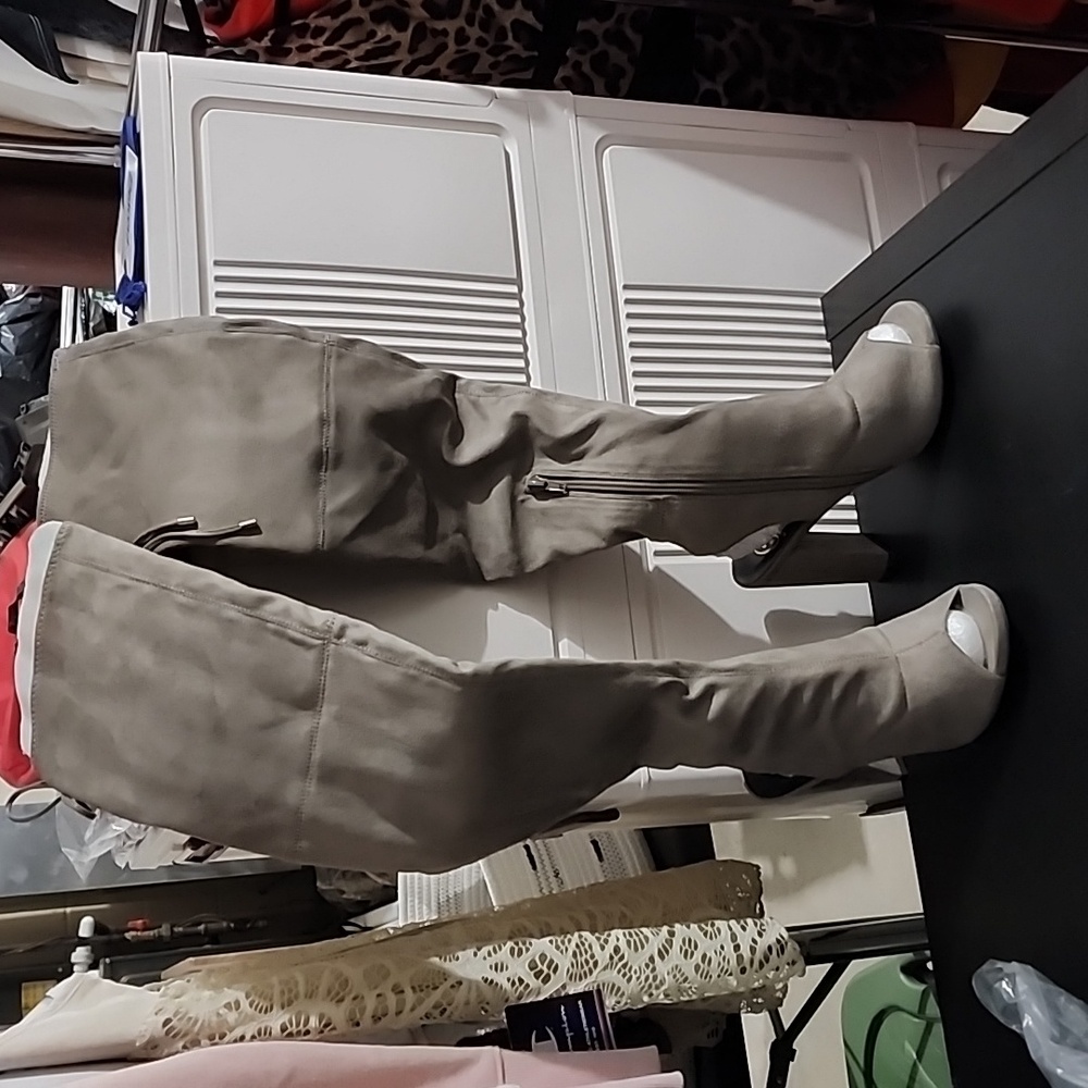 NWOT Stylish Knee-High Boots in Taupe